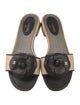 Chanel Interlocking CC Logo Leather Slides