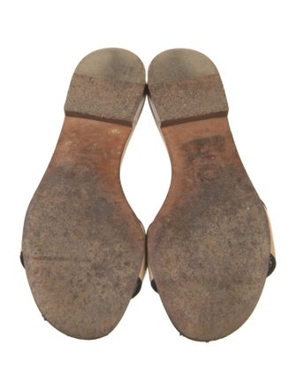 Chanel Interlocking CC Logo Leather Slides