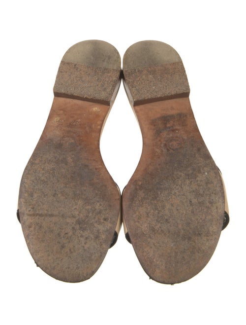 Chanel Interlocking CC Logo Leather Slides