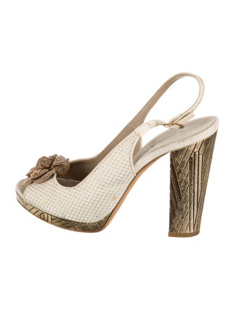 Chanel Interlocking CC Logo Slingback Pumps