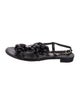 Chanel Interlocking CC Logo Leather Slingback Sandals
