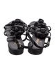 Chanel Interlocking CC Logo Leather Slingback Sandals