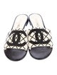Chanel Interlocking CC Logo Leather Slides