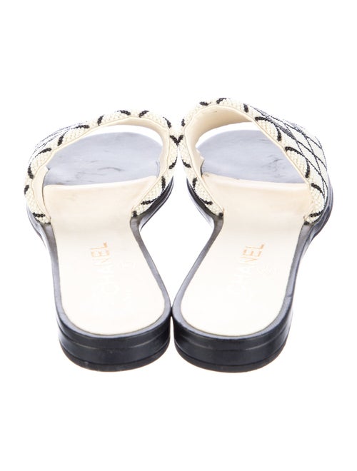 Chanel Interlocking CC Logo Leather Slides