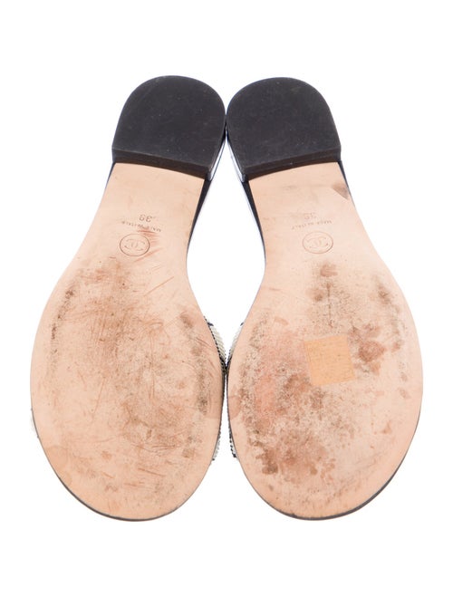 Chanel Interlocking CC Logo Leather Slides