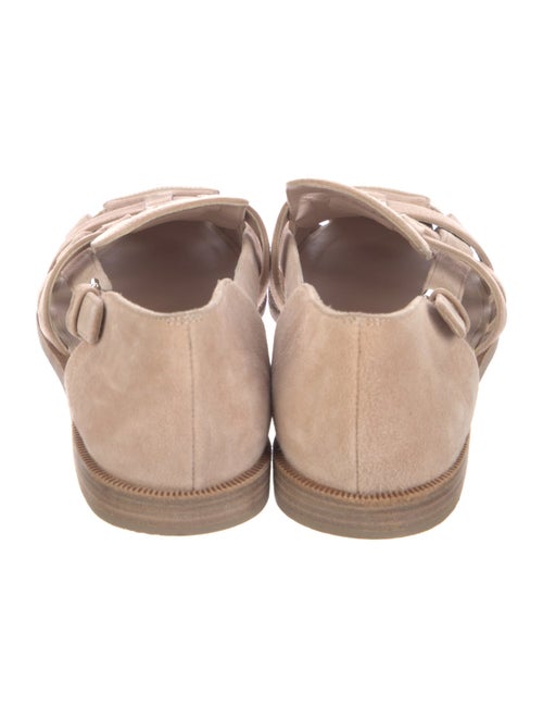 Chanel Interlocking CC Logo Suede Slingback Flats