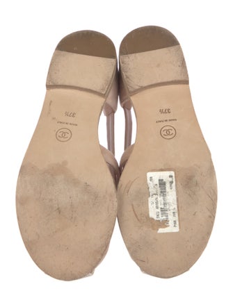 Chanel Interlocking CC Logo Suede Slingback Flats