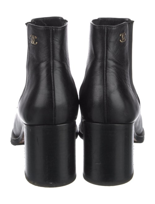 Chanel Interlocking CC Logo Leather Chelsea Boots