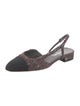 Chanel Interlocking CC Logo Tweed Slingback Flats