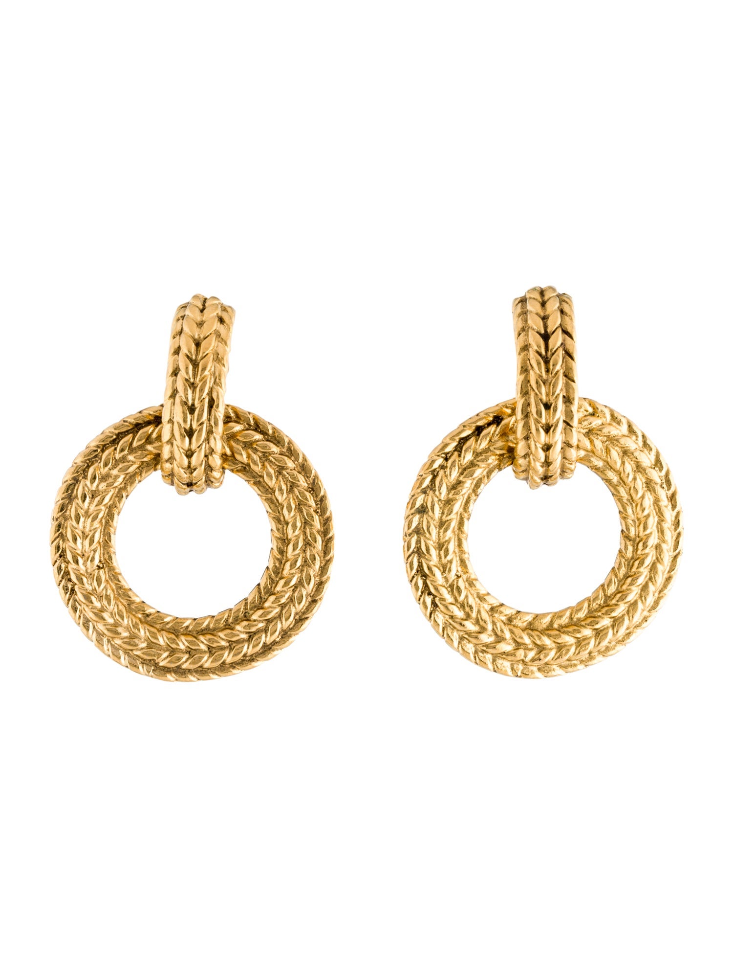 Chanel Vintage Rope Doorknocker Clip-On Earrings
