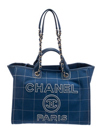 Chanel 2023 Square Quilt Deauville Tote