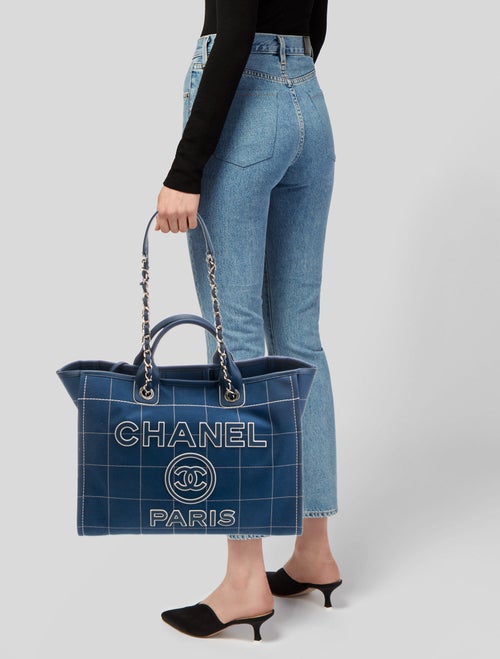 Chanel 2023 Square Quilt Deauville Tote