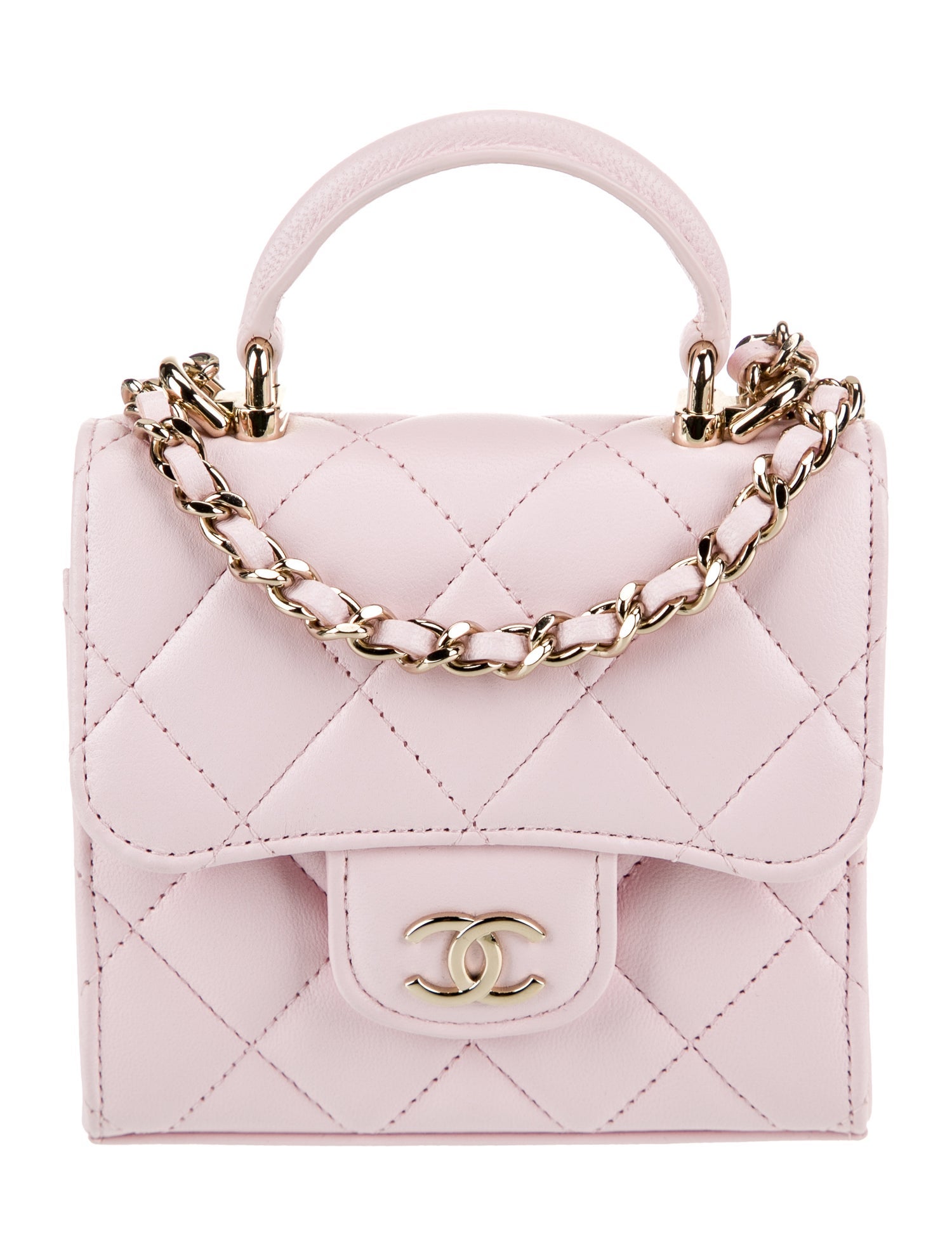 Chanel Mini Top Handle Clutch w/ Chain