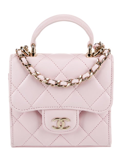 Chanel Mini Top Handle Clutch w/ Chain