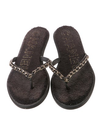 Chanel 2020 Interlocking CC Logo Flip Flops