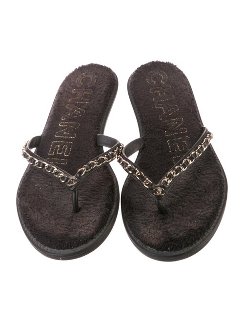 Chanel 2020 Interlocking CC Logo Flip Flops