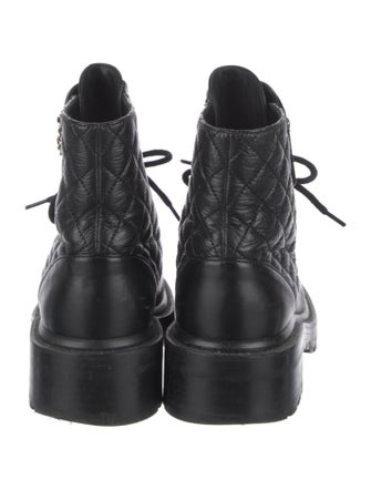 Chanel Interlocking CC Logo Leather Combat Boots