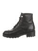 Chanel Interlocking CC Logo Leather Combat Boots
