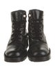 Chanel Interlocking CC Logo Leather Combat Boots
