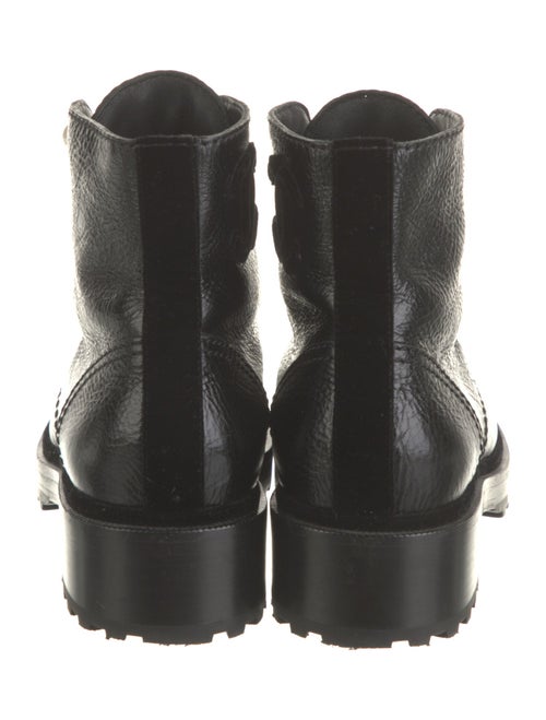 Chanel Interlocking CC Logo Leather Combat Boots