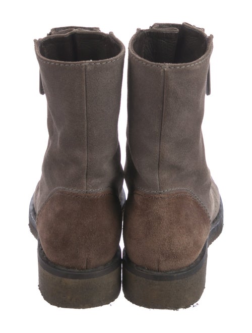 Chanel Interlocking CC Logo Suede Combat Boots