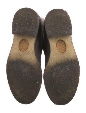 Chanel Interlocking CC Logo Suede Combat Boots