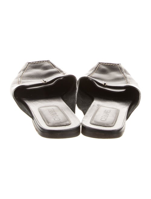 Chanel Interlocking CC Logo Leather Mules