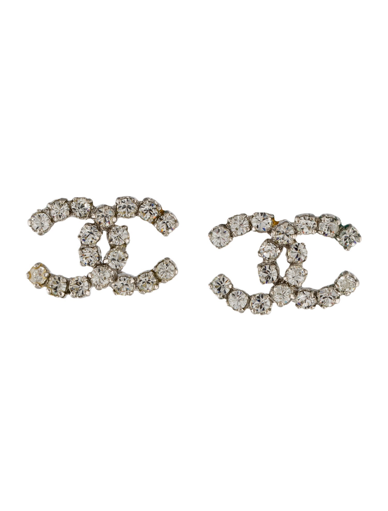 Chanel Strass CC Stud Earrings