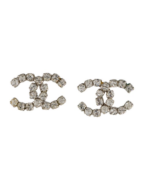 Chanel Strass CC Stud Earrings