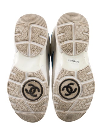 Chanel Interlocking CC Logo Suede Wedge Sneakers