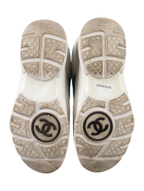 Chanel Interlocking CC Logo Suede Wedge Sneakers