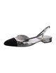 Chanel Interlocking CC Logo Leather Slingback Flats