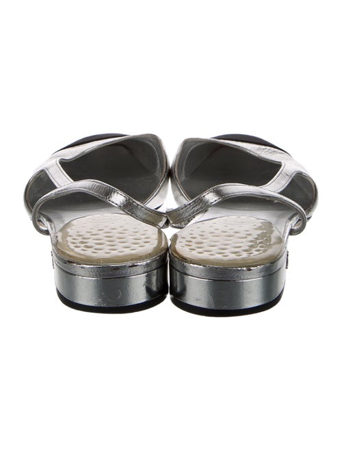 Chanel Interlocking CC Logo Leather Slingback Flats