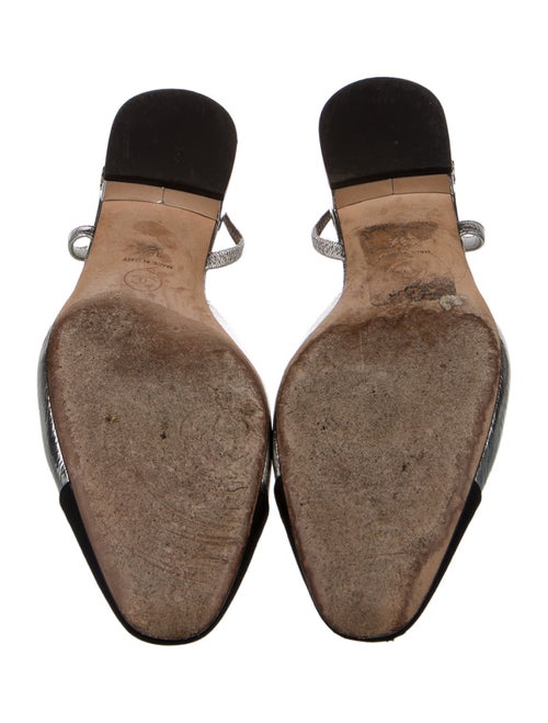 Chanel Interlocking CC Logo Leather Slingback Flats