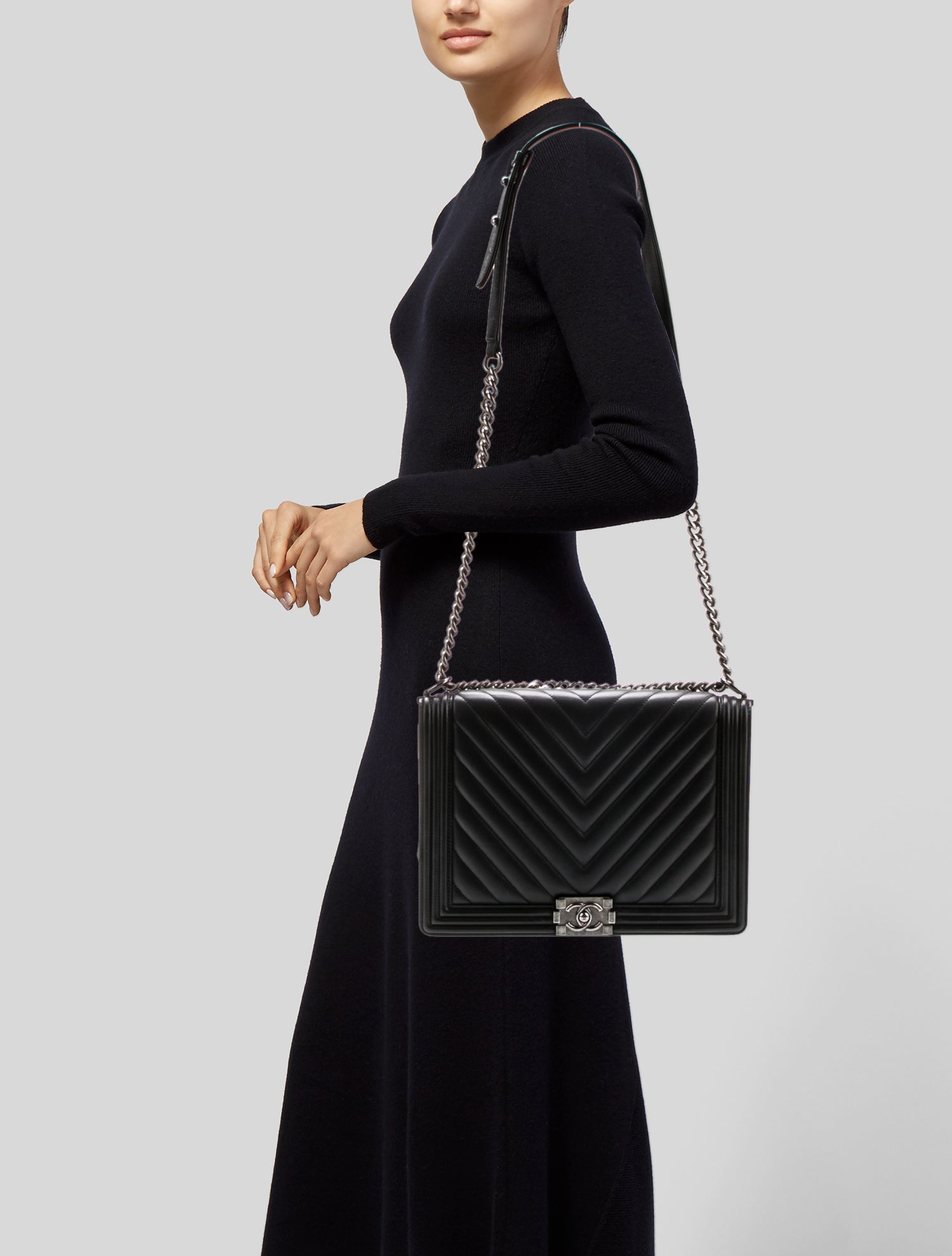Chanel XL Chevron Boy Bag
