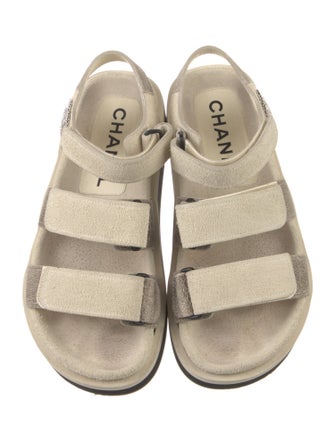 Chanel 2022 Interlocking CC Logo Slingback Sandals