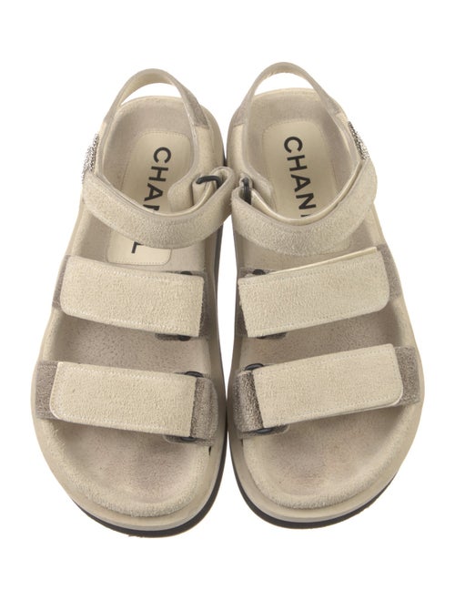 Chanel 2022 Interlocking CC Logo Slingback Sandals