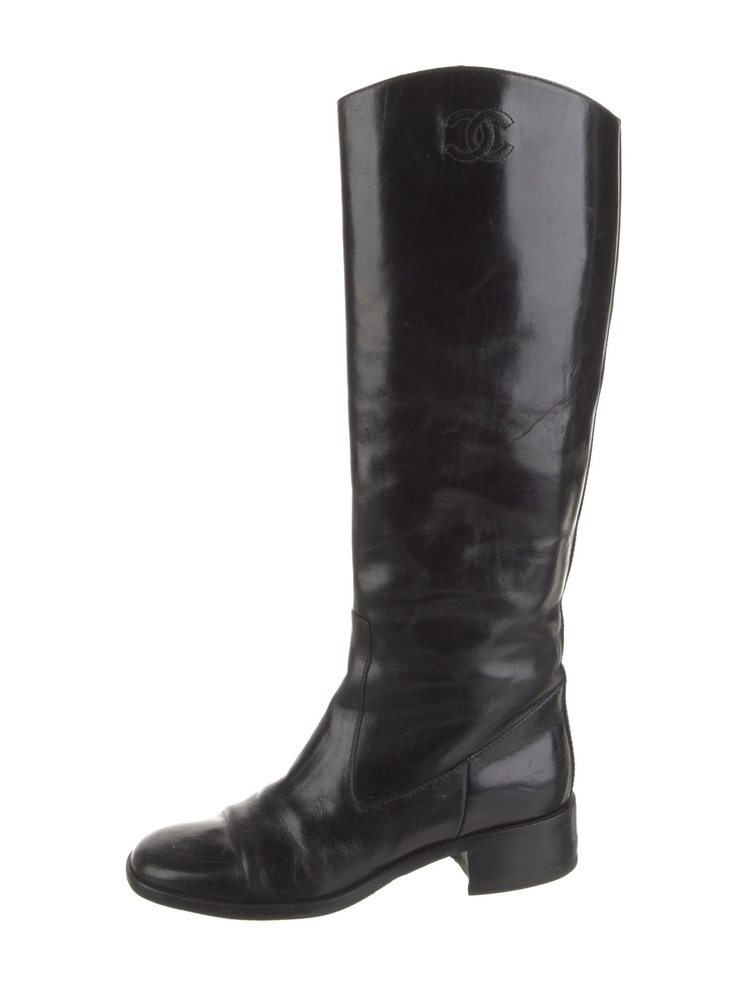 Chanel 2013 Interlocking CC Logo Riding Boots