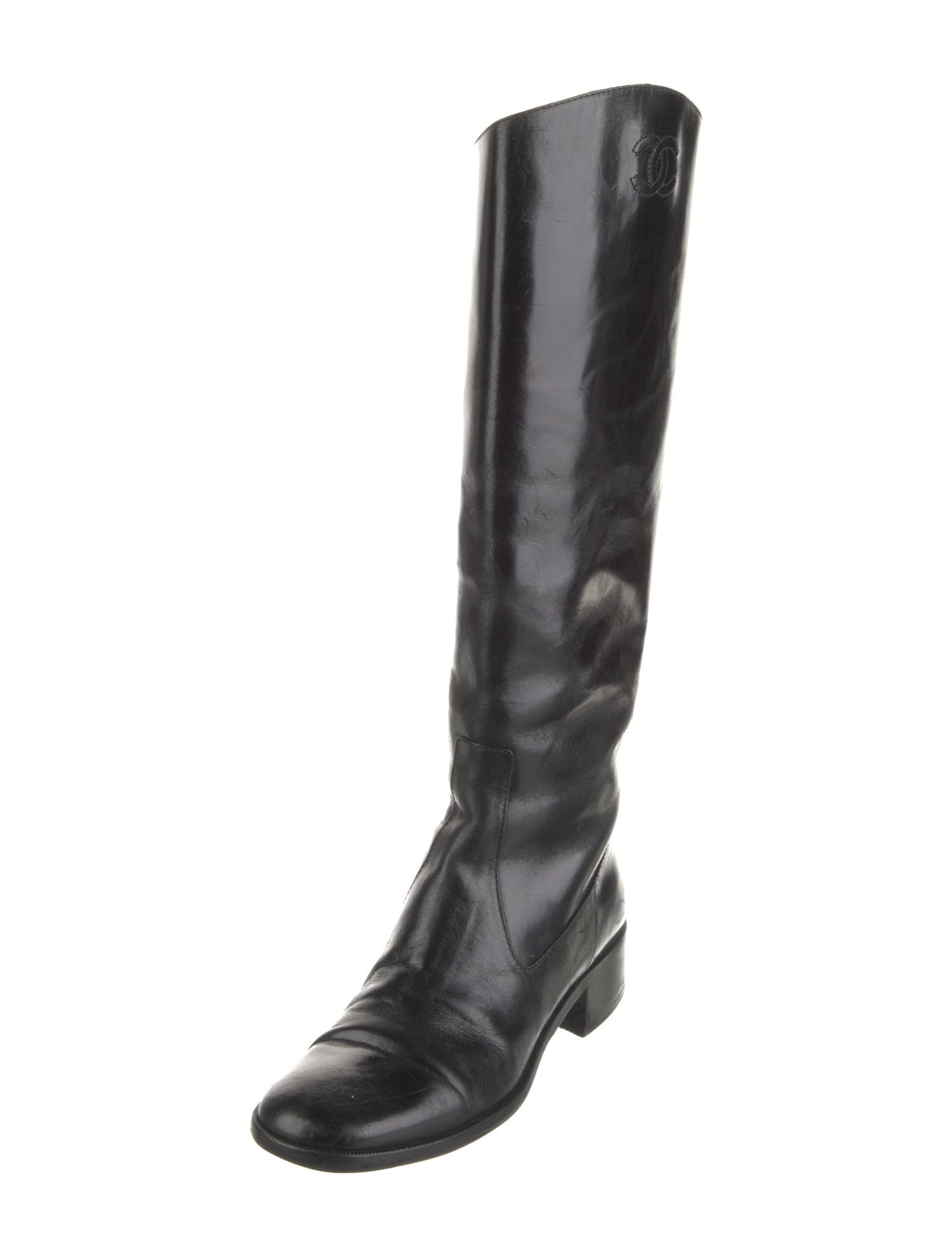 Chanel 2013 Interlocking CC Logo Riding Boots