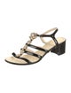 Chanel Interlocking CC Logo Patent Leather T-Strap Sandals