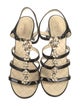Chanel Interlocking CC Logo Patent Leather T-Strap Sandals