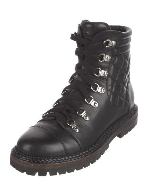 Chanel Interlocking CC Logo Leather Combat Boots