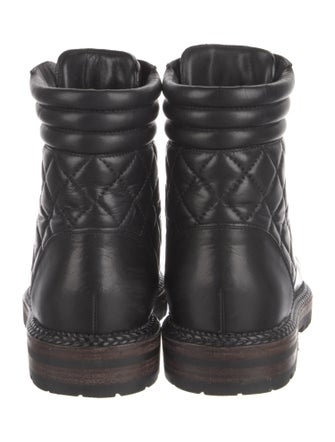 Chanel Interlocking CC Logo Leather Combat Boots
