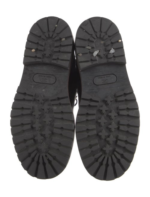 Chanel Interlocking CC Logo Leather Combat Boots