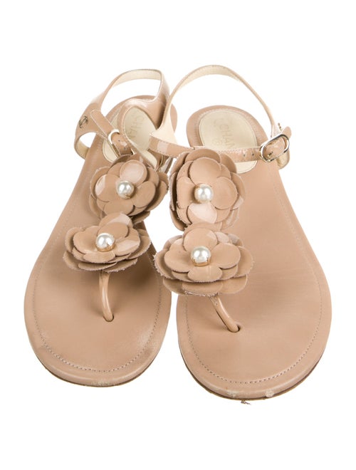 Chanel 2017 Interlocking CC Logo T-Strap Sandals