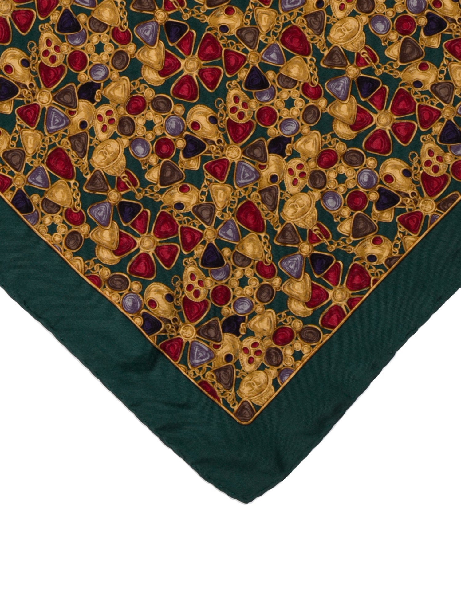 Chanel Silk Interlocking CC Logo Scarf