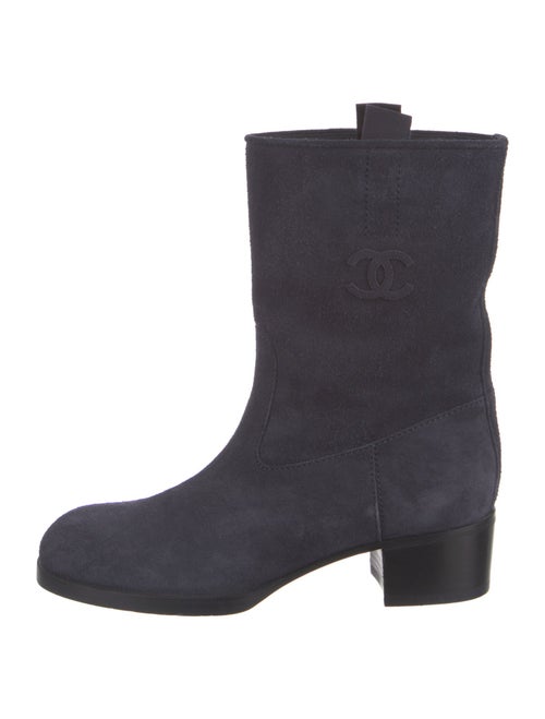 Chanel Interlocking CC Logo Suede Boots