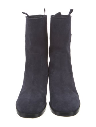 Chanel Interlocking CC Logo Suede Boots