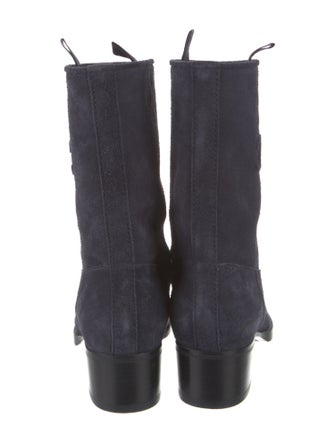 Chanel Interlocking CC Logo Suede Boots