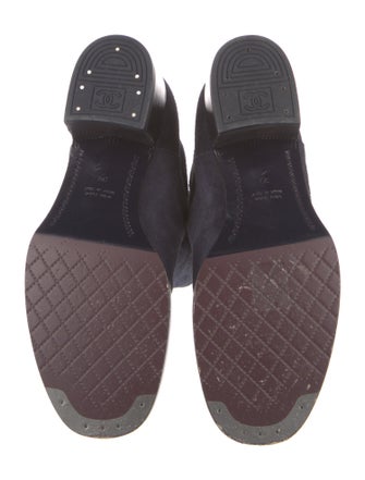 Chanel Interlocking CC Logo Suede Boots